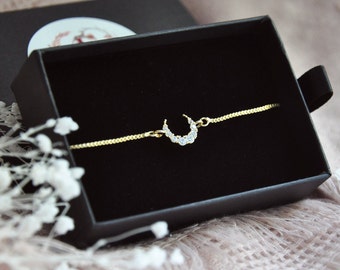 Celestial Bracelet Set, Gold Sun Bracelet, Gold Moon