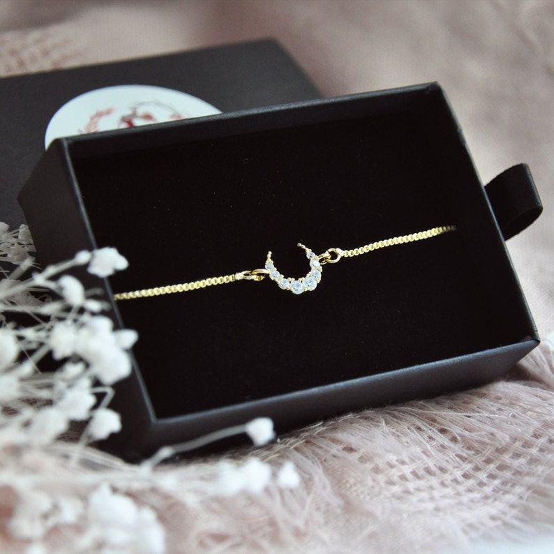 Celestial Bracelet Set, Gold Sun Bracelet, Gold Moon Bracelet, Gold Star Bracelet, Adjustable Bracelet, Box Chain Bracelet, Gifts for Her Moon Bracelet