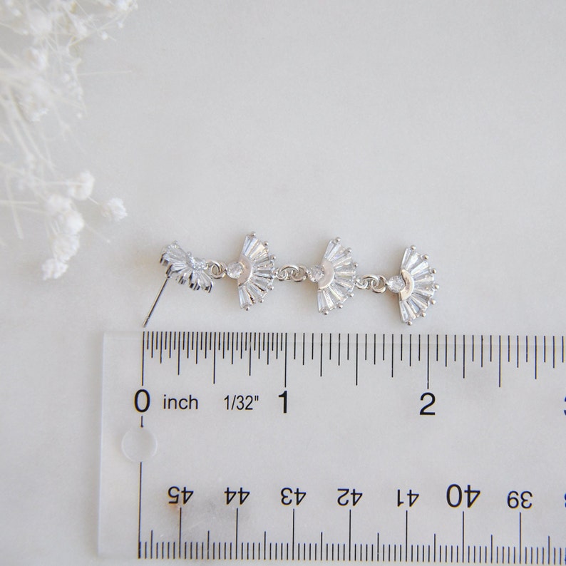 Cluster Ruller Boho Bridal Earrings, Silver Drop Earrings, Dangle Earrings ...