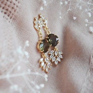 Leaf Earrings, Woodland Earrings, Botanical Earrings, Art Deco Earrings, Bridesmaids Earrings, Boho Wedding, Autumn Wedding, Gift For Her image 4