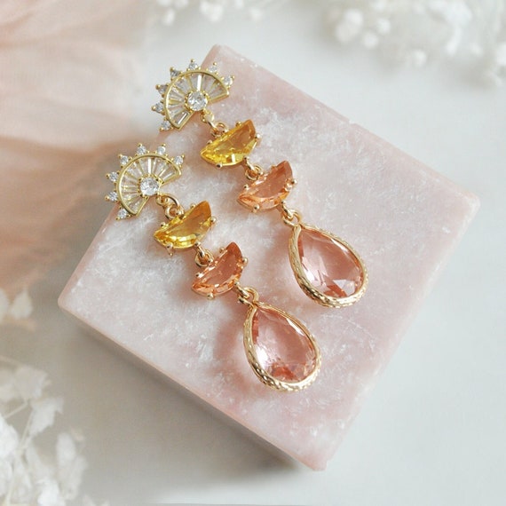 Celestial Earrings, Sun Earrings, Drop Earrings, Geometric Earrings, Sunburst Earrings, Celestial Jewelry, Whimsical Earrings, Birthday Gift