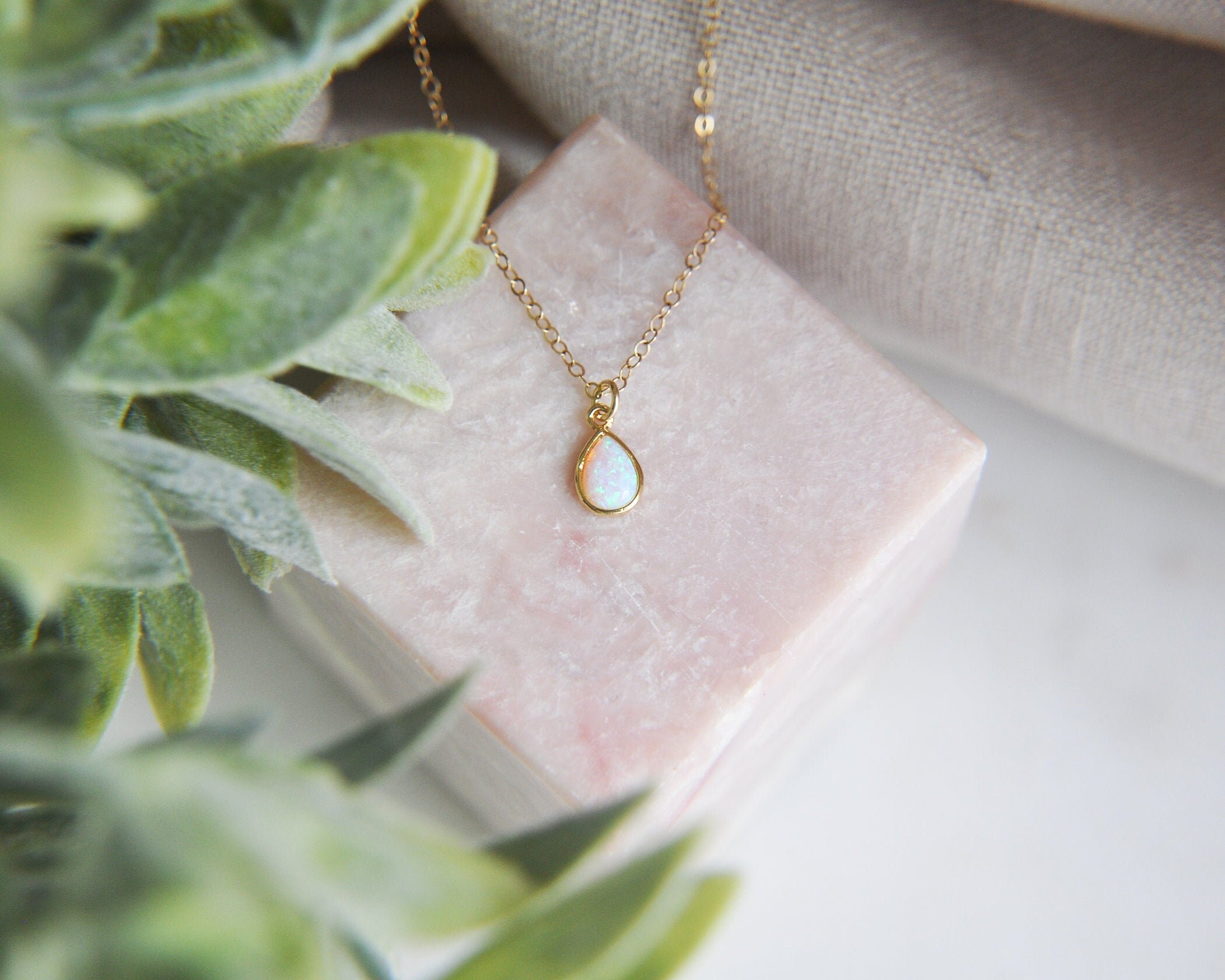 Opal Necklace, Opal Teardrop Necklace, Teardrop Necklace, Gold Opal N…