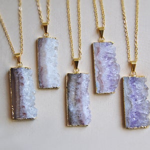 Amethyst Necklace, Amethyst Slice, Amethyst Jewelry, Amethyst, February Birthstone, Birthstone Jewelry, Raw Amethyst, Boho Necklace