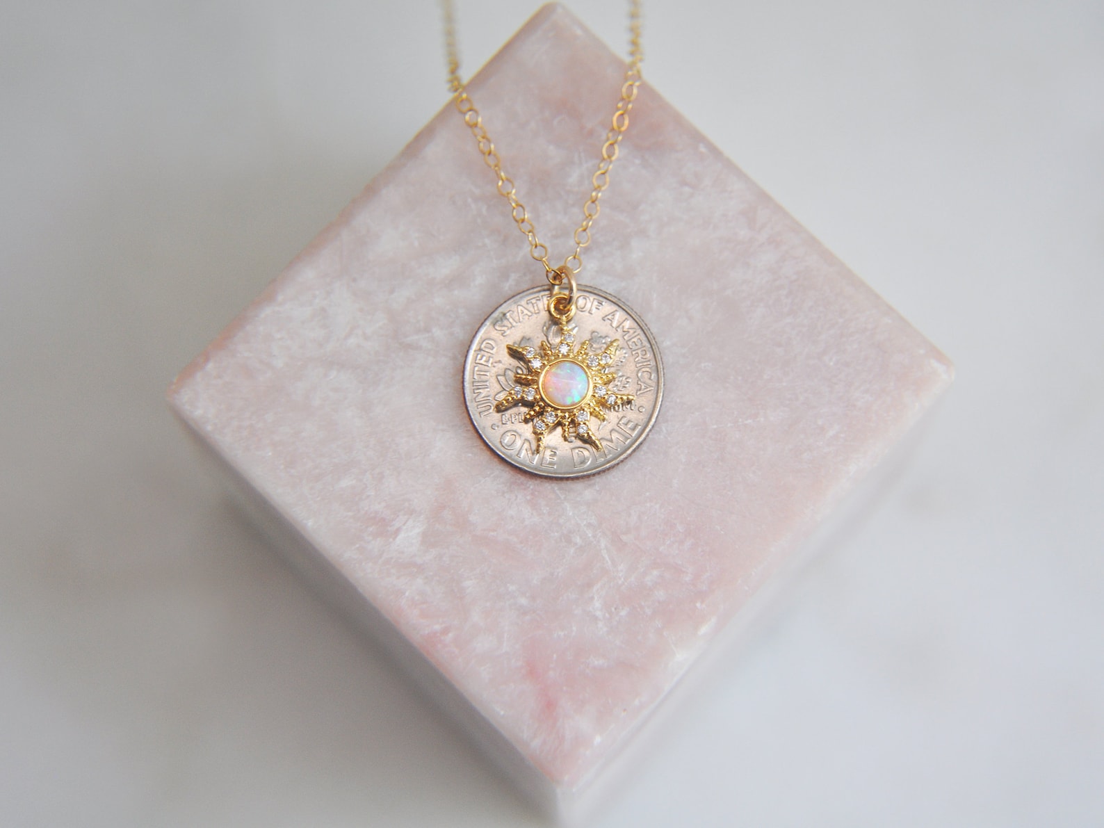 Bethany Dainty Gold Sunburst Necklace