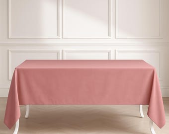 Dusty Rose Rectangular Tablecloth 60x102, Bridal Shower Party Linen