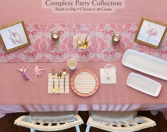 Ballerina Party Supplies Box, Ballet Decorations, Tableware & Servingware, Serves 8–40