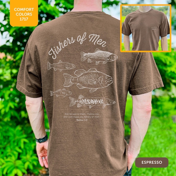COMFORT COLORS 1717 Christian Fishers of Men T-shirt, Unisex Tee, Christian Apparel, Faith Shirt, Religious Clothing, Inspirational Gift