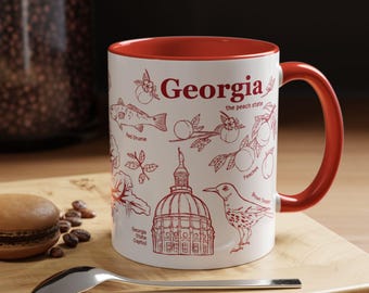 Tasse - Georgia Kaffeetasse, perfektes Geschenk für Georgia-Liebhaber, Souvenir-Keramiktasse, einzigartiges Design des Bundesstaates Georgia, Georgia Pride Mug