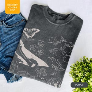 Georgia Original Art Comfort Colors® 1717 T-shirt unisexe teint en pièce, ambiance décontractée du Sud, t-shirt en coton doux, motif pêche de Géorgie image 8