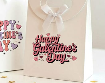 Custom Gift Bags, Galentine's Day Bags with Bow, Girl Gang Party Favor Bags, Valentine's Day Gift Bags, Eco-friendly Goodie Bags for Besties