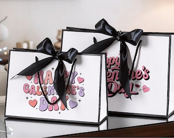 Personalized Bestie Gift Bags, Bow Tie Galentine Bags, Thank You Favors, Galentine Birthday Bags, Valentine's Day Bags, Galentine Squad Bags
