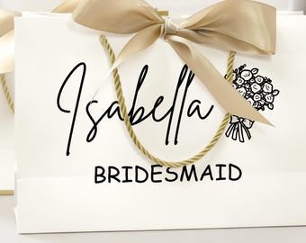 Personalisierte Brautjungfer Geschenktüten / Hochzeitsgeschenktüten / Junggesellinnenabschied / Brautparty-Geschenktüten / Dankeschön-Geschenktüten / Elegante Goodie Bags