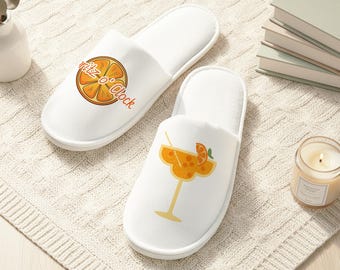 Personalized Casual Slippers, Spritz o'Clock Slippers, Weekend Gathering Lounge Slippers, Spritz Party Slippers, Italy Slippers, Home Decor