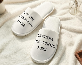 Personalized Soft Spa Slippers, Custom Guest for Spa Hotel Hammam Airbnb Wedding, Business Giveaway, Corporate Gift Slippers, Party Supplies