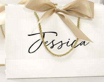 Personalized Name Gift Bags, Bow Tie Goodie Bags, Wedding Thank You Gift Bags, Birthday Gift Bags, Christmas Gift Bags, Bridesmaid Gift Bags