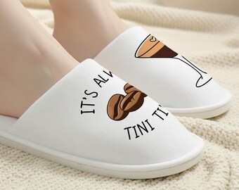 Personalized Birthday Pattern Slippers/It's Always Tini Time Slippers/Funny Celebration Gift Slippers/Breathable Slippers For Birthday Favor