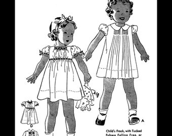 Butterick 6618 Frock Dress w/ Bloomers Panties Sewing Pattern Girls Toddler *REPRODUCTION* Size ~2~ 1930's Fashion