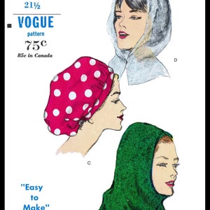 VOGUE 5785 Pattern Snood Hood HAT