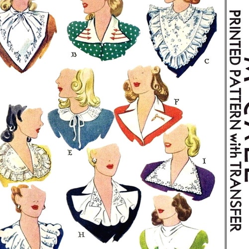 10 Collar Jabot and Cuffs Fabric Sewing Patterns Vintage - Etsy
