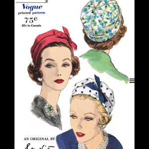 Vintage VOGUE # 9922 Designer Sally Victor Sexy BERET HAT Fabric Material Sewing Pattern 1960s Millinery Chemo Cancer Reproduction / Copy 22