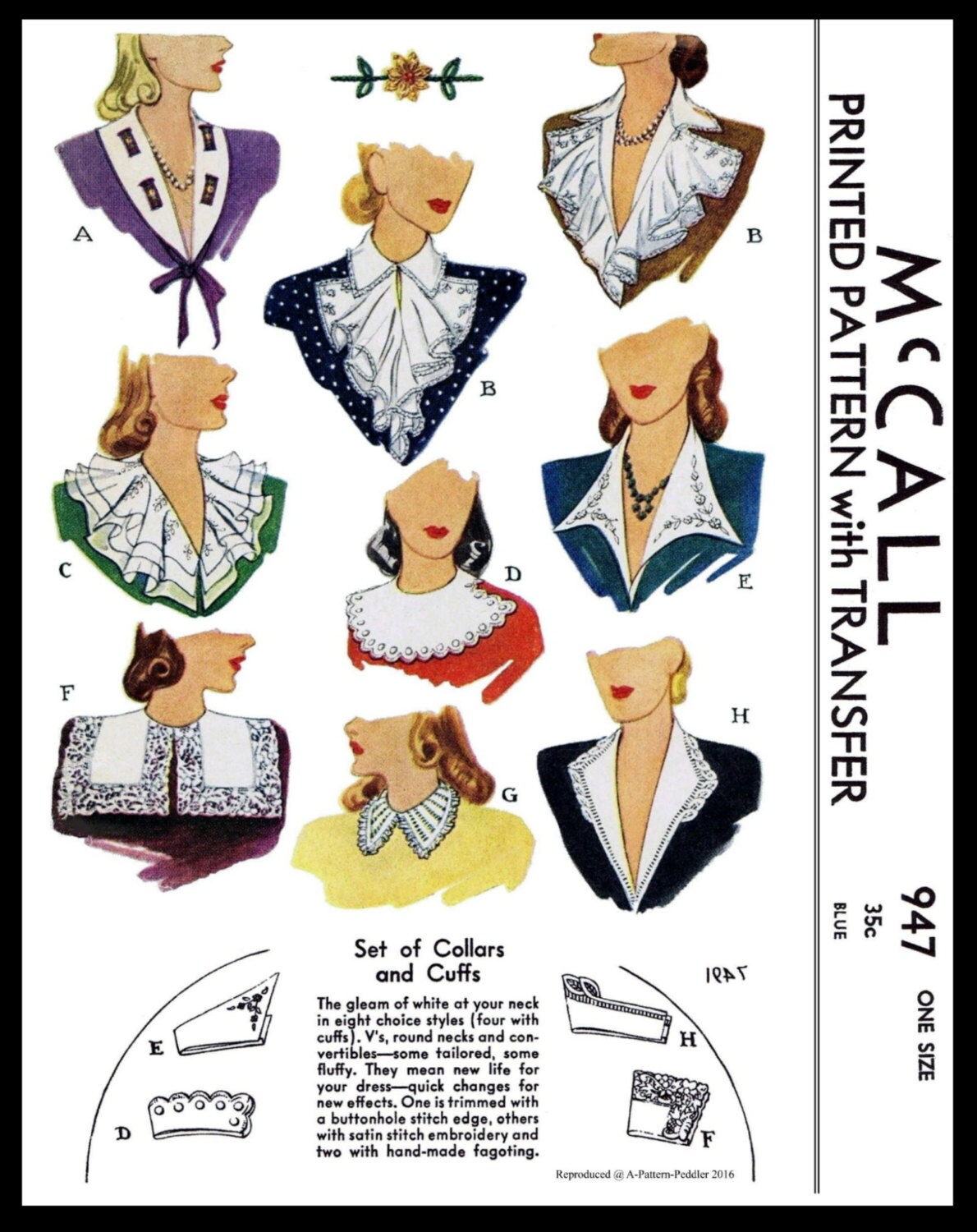 9 Collar Jabot and Cuffs Fabric Sewing Patterns Vintage Etsy