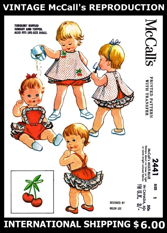 Vintage Cloth Doll Pattern ~ Doll in Sunsuit