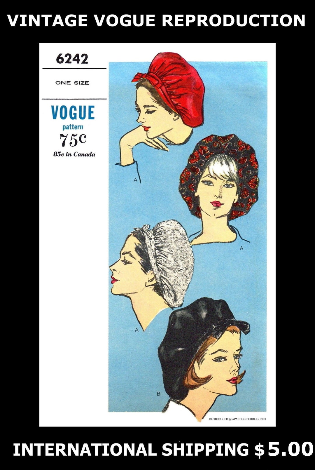 1970's Vogue Couturier Design Snood, Hat and Scarf Pattern - One Size - No. 1148