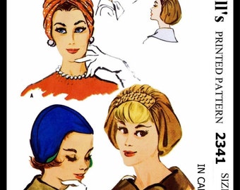 McCall's #2341 SEXY Hot Soft Hat HATS TURBAN Fabric Material Sewing Pattern Millinery Hijab Alopecia Chemo Cancer Reproduction / Copy 22or23