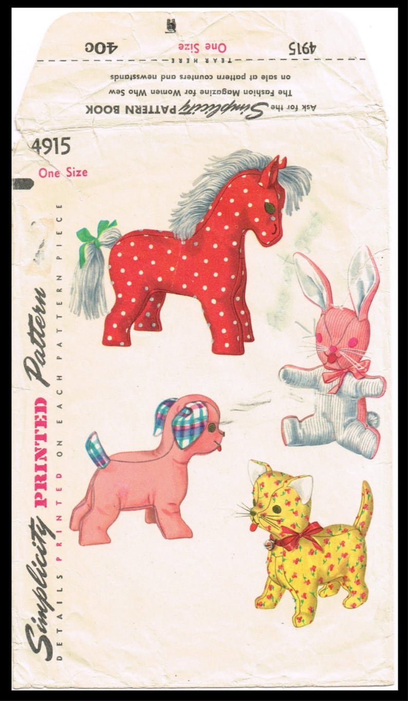 Cats soft toys sewing pattern Copy from vintage book