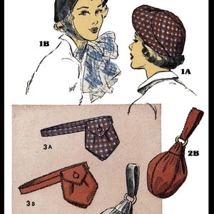 Vintage ADVANCE 4990 1940's SEXY HATS Bags Purse Handbag Fabric Material Sewing Pattern Millinery Alopecia Chemo Cancer Reproduction / Copy