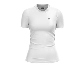 Women's Compression Short Sleeve Shirt: Black & White Athletic Base Layer