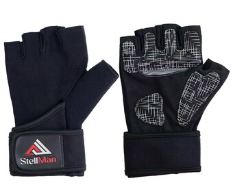 StellMan Weight Lifting Gloves with Wrist Wraps | Gym & Boxing Hand Protection