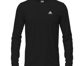 Mens Black Compression Shirt: StellMan Vortex, Long Sleeve Athletic Base Layer