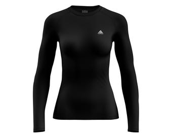 Womens Black Compression Shirt: StellMan Vortex, Long Sleeve Athletic Top