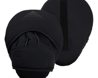 Matte Black Focus Mitts, StellMan Boxing MMA Training Punch Pads