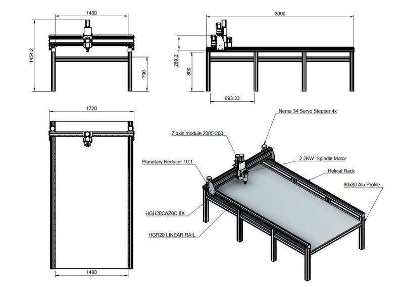 CNC Router Complete Project Files. 4X8 /3d Model/ Dxf/ Stl/ Pdf ...