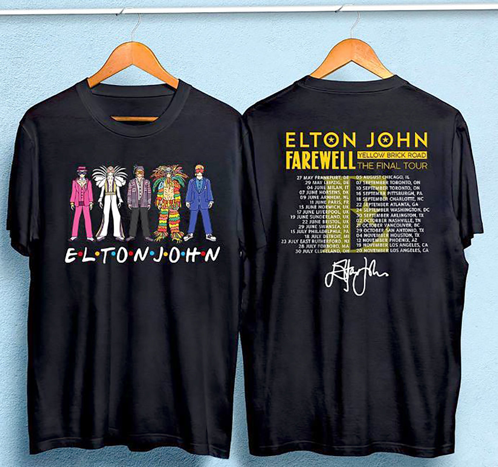 Discover Elton John Abschied Tour 2022 Zweiseitiges T-Shirt