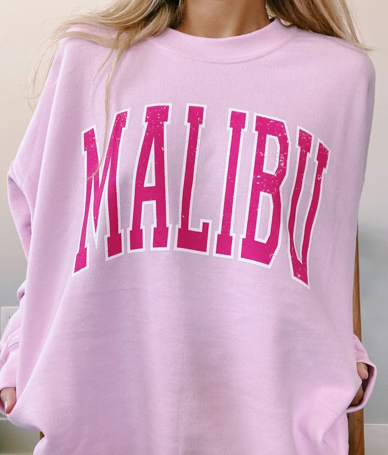Malibu Pink Crewneck Sweatshirt Cute 