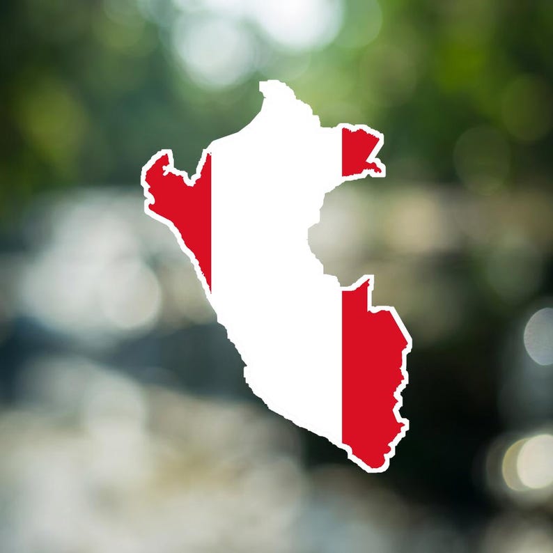 Country Map Color 5x Peru Stickers Country Flag Outlines | Border | Map Outlines ...