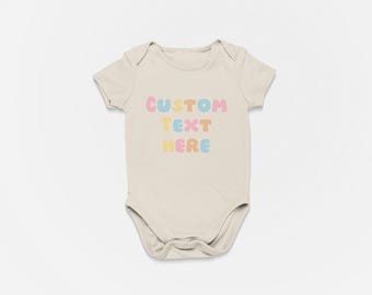 Retro Custom Text Baby Bodysuit, Your Custom Here, Custom Your Text Toddler Shirt, Custom Kids Shirt, Custom Text Printed, Custom Kids Shirt