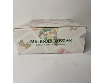 Vintage Avon "Tender Blossoms" Beauty Dust Container Powder Tin  w Box