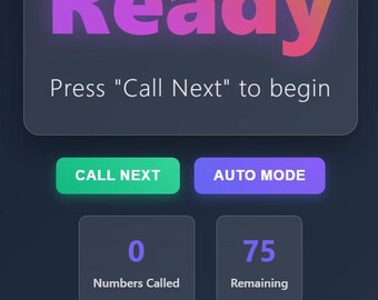 Digital Bingo Caller - Professionelle Web App | Perfekt für Partys, Events & Familienspiele Nacht