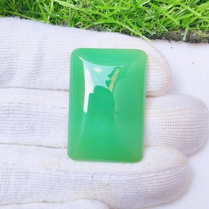 Green Chrysoprase rectangle Cabochon Gemstone (35x24x7mm) for Jewelry Making gift for her
