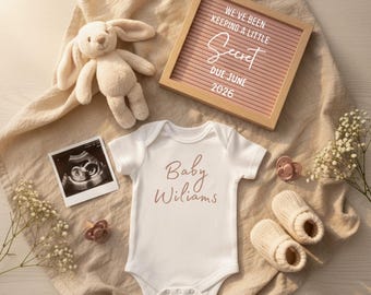 Baby Girl Pregnancy Announcement: Social Media Reveal (Digital)