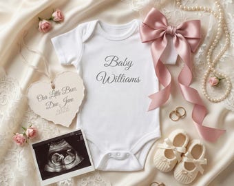 Coquette Pregnancy Announcement, Baby Reveal Digital, Pink Bow Aesthetic, Editable Gender Reveal Template for Instagram