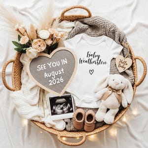 Pregnancy Announcement August 2026, August Baby Announcement Template, Baby Reveal, Pregnancy Reveal due August, Baby 2026