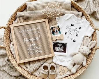 Pet Pregnancy Announcement Digital, Baby Announcement, Pregnancy Reveal, Dog Baby Reveal, Gender Neutral Baby Announcement Template