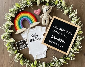Rainbow Baby Pregnancy Announcement: Gender Neutral Social Media Template (Digital Download)