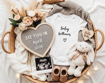 Pregnancy Announcement April 2026, April Baby Announcement Template, Baby Reveal, Pregnancy Reveal due April, Baby 2026