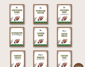 Football Party Signs Bundle, First Year Down Birthday Signs, Draft Party Decor, Football Baby Shower Decorations, Printable Signs
